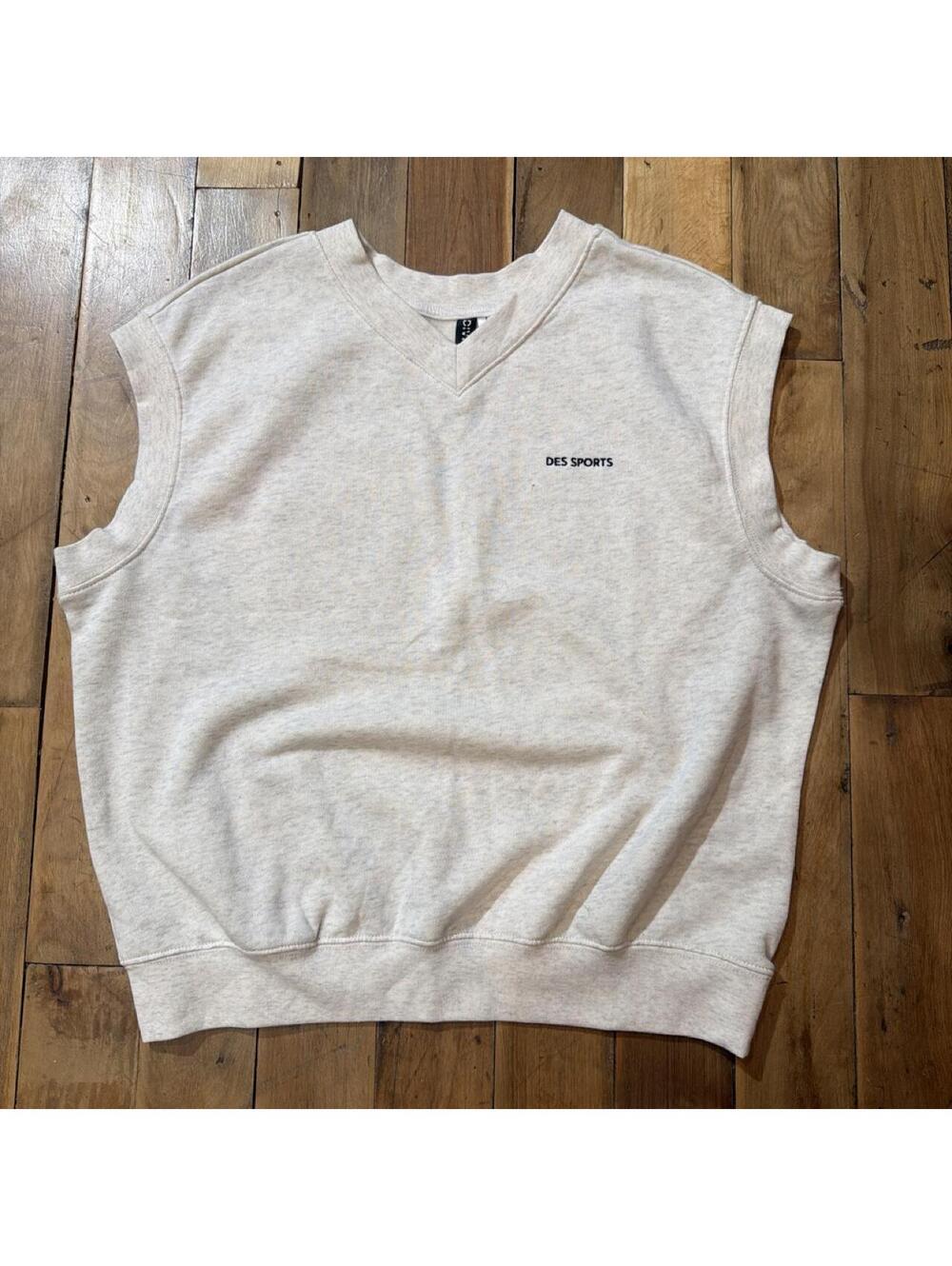 H&M Women's Grey and Cream Sweatshirt